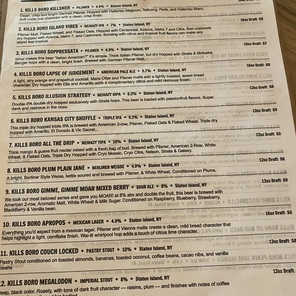 Kills Boro - Beer Menu - Breweries Near Me - Staten Island, New York Kills Boro - Beer Menu - Breweries Near Me - Staten Island, New York