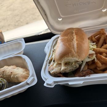 Zielo's - California Chicken Club with fries + Chicken Empanada - Food Trucks Near Me - Stockton, California