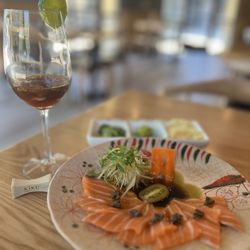 Kiku Japanese Cuisine - They didn't have it on the menu, but they were too nice to make me a fresh oyster shooter, a chef's kiss to this salmon truffle!