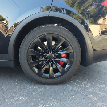 SS Customs - Satin black finish wheels with red calipers. You can choose any color you want for both. - Auto Customization Near Me - Menlo Park, California SS Customs - Satin black finish wheels with red calipers. You can choose any color you want for both. - Auto Customization Near Me - Menlo Park, California