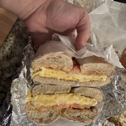 Tasty Bagel - Whole wheat bagel with egg, cheese and tomato