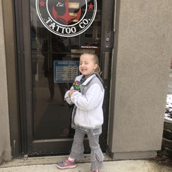 Red Anchor Tattoo - Her eyes are closed but she is happy with the results lol
