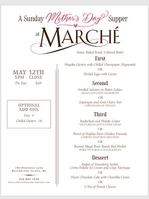 Menu photo 2 Restaurant Marché Bainbridge Island, WA