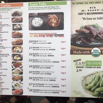 BCD Tofu House - Menu 1 of 2 - Korean Near Me - Irvine, California
