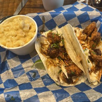 Porch - Fried shrimp tacos Nashville heat. Mac and cheese. - Southern Near Me - Saint Simons Island, Georgia Porch - Fried shrimp tacos Nashville heat. Mac and cheese. - Southern Near Me - Saint Simons Island, Georgia