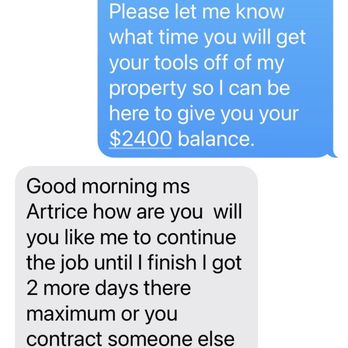 Jimenez Landcare - a text message sent to a customer - Landscaping Near Me Jimenez Landcare - a text message sent to a customer - Landscaping Near Me