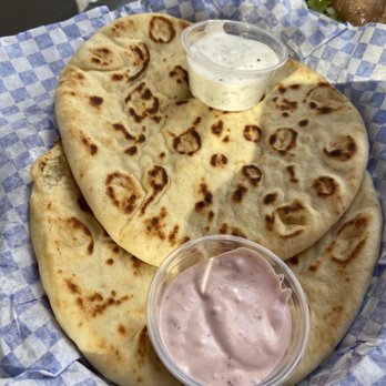 It's All Greek To Me - Pita with two sauces. - Greek Near Me - Tempe, Arizona