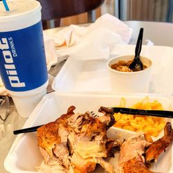 Pilot Travel Center - 10/4/23 Pilot dinner favorite Half baked Chicken smashed taters and gravy separate cup not so messy macaroni and cheese Diet Pepsi