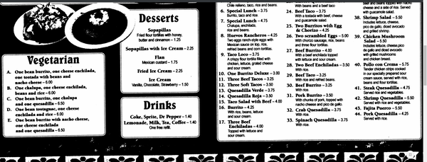 Menu photo 2 La Hacienda Greenwood, SC Menu photo 2 La Hacienda Greenwood, SC