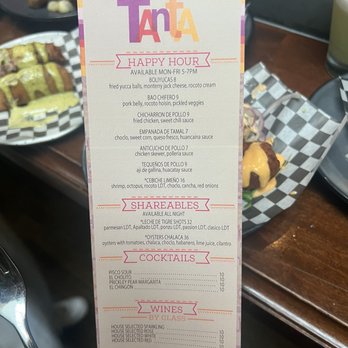 Tanta - Happy hour menu - Peruvian Near Me - Chicago, Illinois