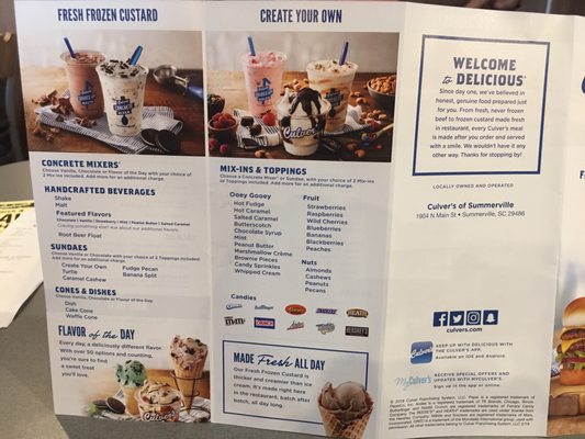 Menu photo 2 Culver's Summerville, SC