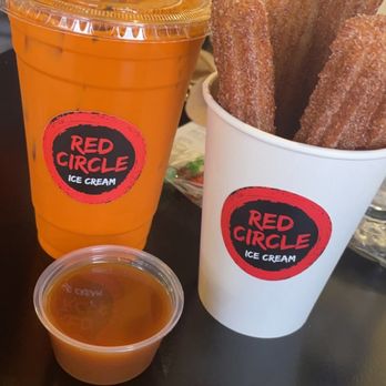 Red Circle Ice Cream - Thai tea and churros - Desserts Near Me - Houston, Texas Red Circle Ice Cream - Thai tea and churros - Desserts Near Me - Houston, Texas