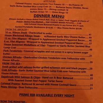 Sagebrush Grill - Menu - Seafood Near Me - Richfield, Utah
