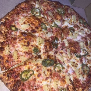Pizza Stop - Cheese pizza with pineapple and jalapeños - Pizza Near Me - Richardson, Texas