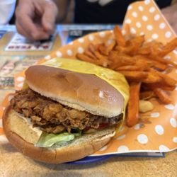 Shady Oaks Restaurant - Steak sandwich and sweet potato fries