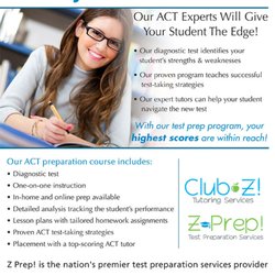 ClubZ Tutoring of Hunters Creek - ACT Test Prep using our proven proprietary curriculum.