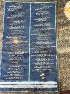 Menu photo 2 Beach Waves Grill Indian Rocks Beach, FL