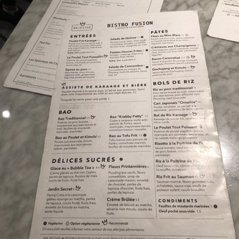 MajesThé - Menu - Asian Fusion Near Me - Montreal, Quebec