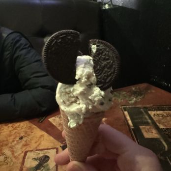 Royal's Ice Cream - Cookie dough ice cream with Oreos in a sugar cone - Desserts Near Me - Denver, Colorado Royal's Ice Cream - Cookie dough ice cream with Oreos in a sugar cone - Desserts Near Me - Denver, Colorado