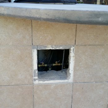 Martin Plumbing - Safe access of gas lines on outdoor island. They cut through this concrete to do this. - Plumbing Near Me - Oakdale, California Martin Plumbing - Safe access of gas lines on outdoor island. They cut through this concrete to do this. - Plumbing Near Me - Oakdale, California