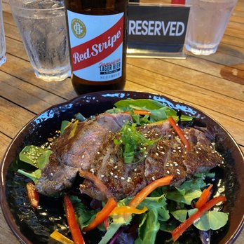 Ko Tiki Terrace - Steak, pineapple teriyaki sauce and salad - Tiki Bars Near Me - Honolulu, Hawaii