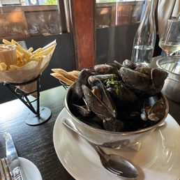 PEI mussels and Pommes Frites. PEI mussels and Pommes Frites.