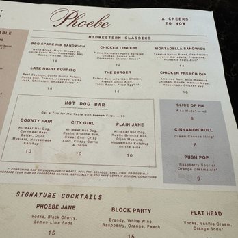 Bar Phoebe - Hot dog bar menu - Wine Bars Near Me - Kansas City, Missouri Bar Phoebe - Hot dog bar menu - Wine Bars Near Me - Kansas City, Missouri