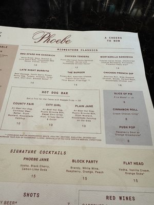 Menu photo 2 Bar Phoebe Kansas City, MO Menu photo 2 Bar Phoebe Kansas City, MO