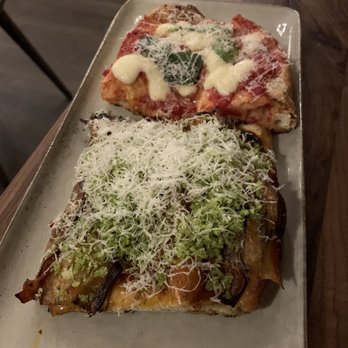 Alimentari  - Margarita and eggplant parm pizza - Wine Bars Near Me - Philadelphia, Pennsylvania