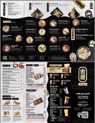 Menu photo 1 Kinya Ramen · Sushi · Bubble Tea Linden, NJ Menu photo 1 Kinya Ramen · Sushi · Bubble Tea Linden, NJ