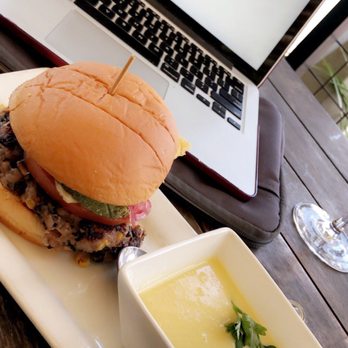 Brasil - Veggie burger and corn chowder. - Breakfast & Brunch Near Me - Houston, Texas