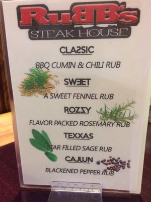 Menu photo 5 RuBBs Steakhouse Wisconsin Dells, WI