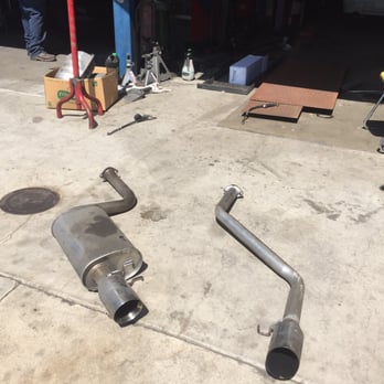 Advance Muffler - Tanabe exhaust compared to the muffler delete piping. Big difference in sound - Auto Repair Near Me - Chino, California