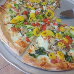 Brothers Pizza & Restaurant - Fresh garden white pizza with banana peppers added. SO good!!