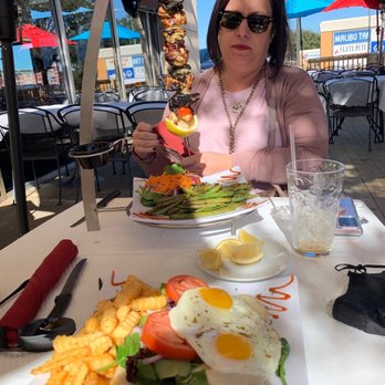 Astor’s Table - Burger with egg and chicken skewer - Steakhouses Near Me - Katy, Texas