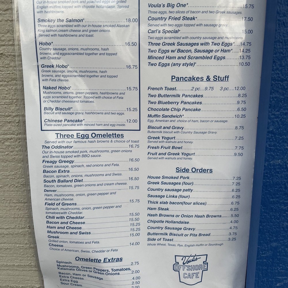 Voula's Offshore Cafe - Menu - Breakfast & Brunch Near Me - Seattle, Washington Voula's Offshore Cafe - Menu - Breakfast & Brunch Near Me - Seattle, Washington