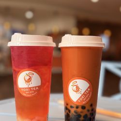 Yoxi teatime - Melrose Lemonade with lychee and thai tea with boba