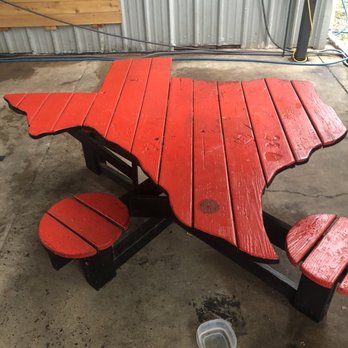 The Wildcatter Saloon - Love this Texas bench!! - Bars Near Me - Katy, Texas