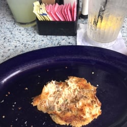 The Dock - Sopping wet, still cold in middle crab cake.