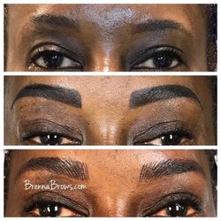 BrennaBrows - Correcting an older, uneven eyebrow tattoo.BrennaBrows.com