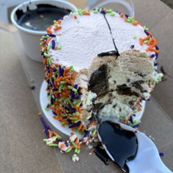 Toscanini's Ice Cream - B3 mini ice cream cake with hot fudge