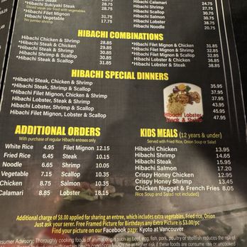 Kyoto Sushi Steakhouse - Menu - Sushi Bars Near Me - Vancouver, Washington Kyoto Sushi Steakhouse - Menu - Sushi Bars Near Me - Vancouver, Washington
