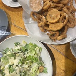 Caesar salad and Calamari Fritti