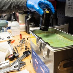 The Shock Howse - Air can coming out of the parts washer