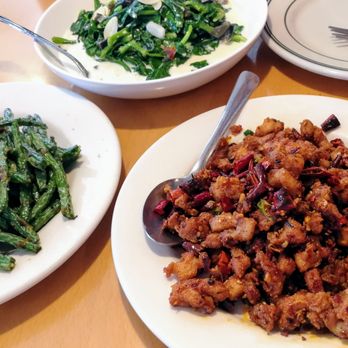 Taipei 101 - Dry-Sautéed Green Beans, Supreme Bouillon Snow Pea Leaves, & Chong Qing Spicy Chicken - Taiwanese Near Me - Cary, North Carolina