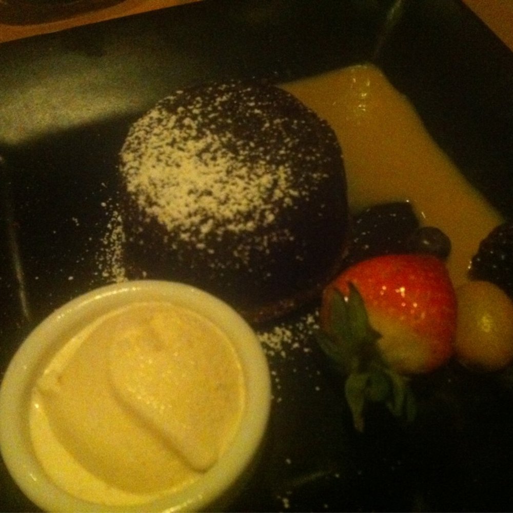 Pamplemousse Grille - Chocolate lava cake and ice cream - New American Near Me - Solana Beach, California