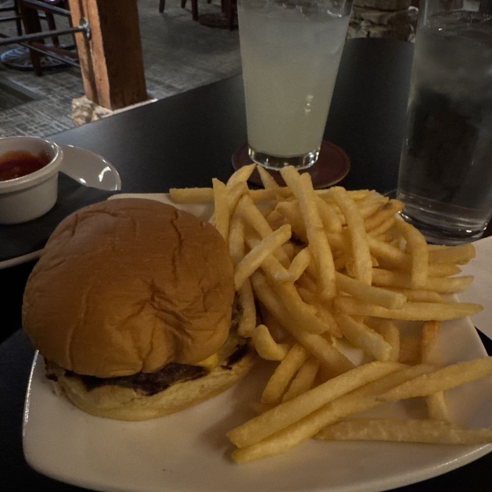 Kids cheeseburger and fries
