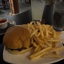 Kids cheeseburger and fries Kids cheeseburger and fries