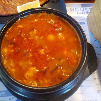 Seoul Tofu House - Mushroom tofu soup extra spicy no green onions - Korean Near Me - Duluth, Georgia Seoul Tofu House - Mushroom tofu soup extra spicy no green onions - Korean Near Me - Duluth, Georgia