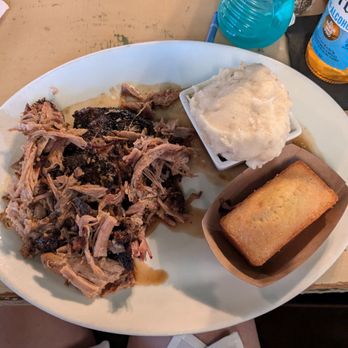 Black Dog Bar & Grille - Slow smoked pulled pork, smoky mashed potatoes and a corn muffin. - American Near Me - Putnam, Connecticut